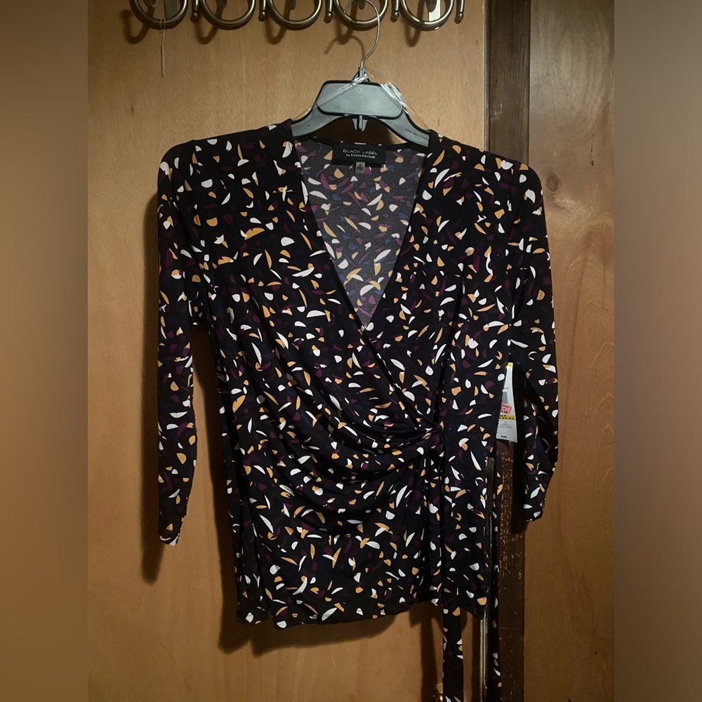 Black Label - Black/Multi color Blouse Size M